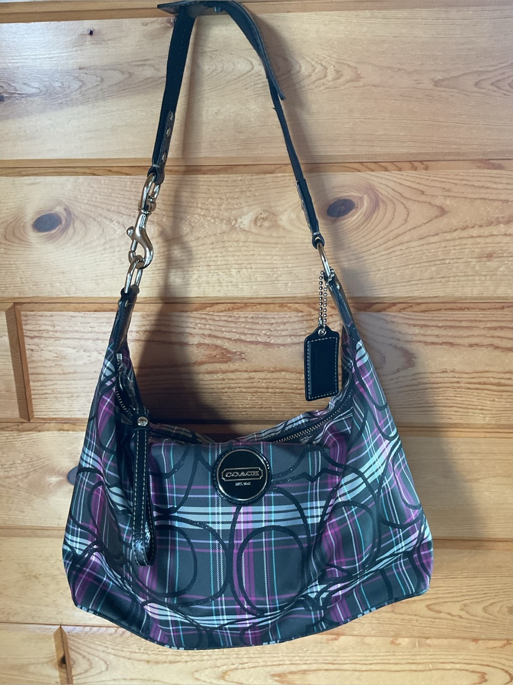 Coach Poppy Tartan Plaid shoulder bag*RARE*